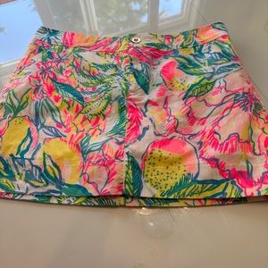 Lilly Pulitzer Vibrant Floral Skort - Pink, Yellow, Green
